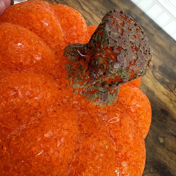 Jack O Lantern Pumpkin Melted Plastic Popcorn Light Up Vintage Halloween 8.5" - Picture 13 of 15